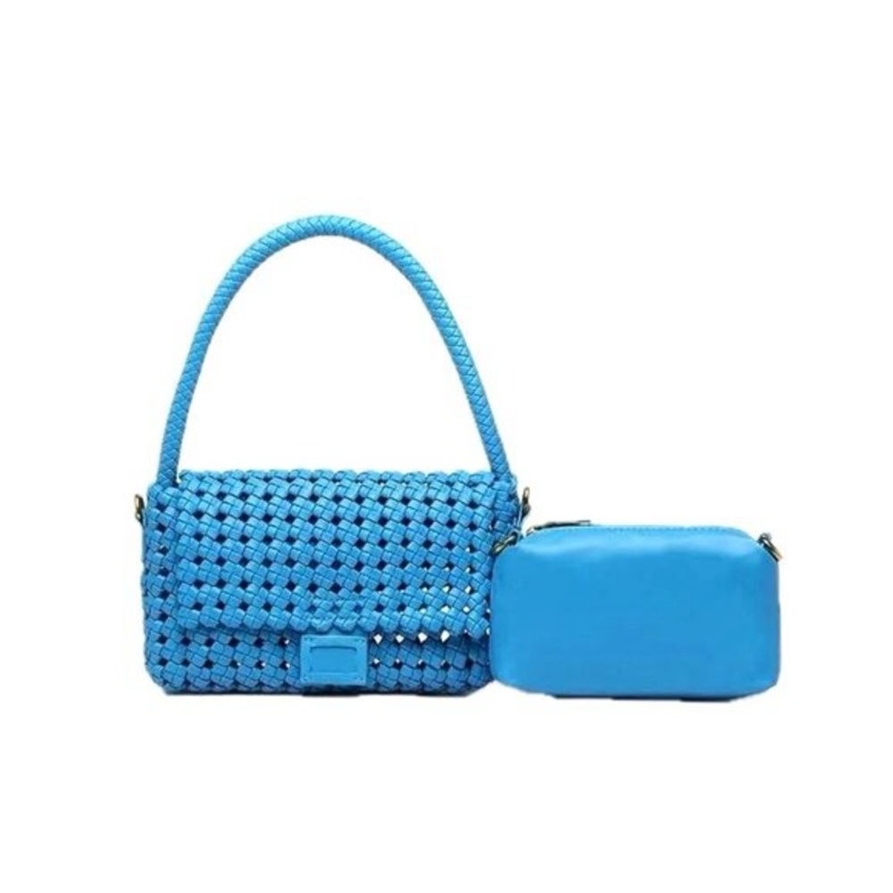 Expressions NYC Woven Electric Blue Shoulder Bag